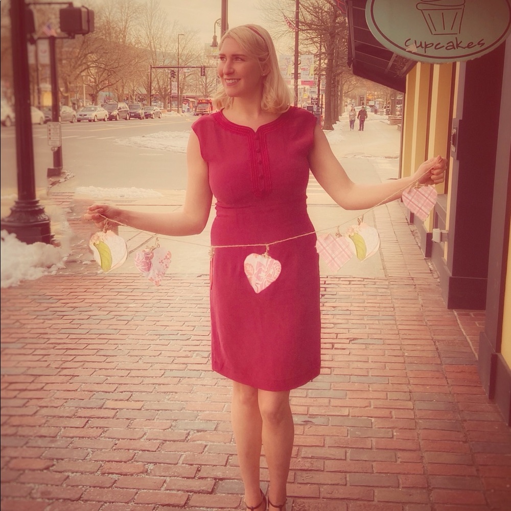 Vintage Raspberry 100%Silk Dress